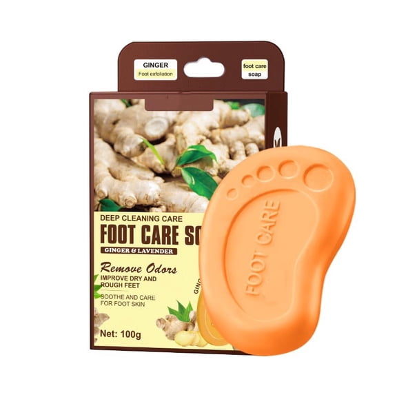 LEHOZIHEQ Ginger Lavenders Foot Soap Deep Cleansing Foot Dirt Softening Dry Rough Care Soap 100g
