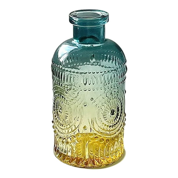 LEHOZIHEQ Glass Bud Vases, Retro Gradient Small Vase Single Flower Mini, Clear Flower Vases Suitble for Wedding Decorations, Home Decor