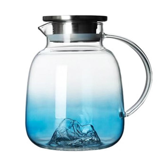 LEHOZIHEQ Glass Pitcher with Lid, Handle and Spout, Stovetop & Microwave Safe Water Jug Carafe for Hot and Iced water, Homemade Juice, Cold Tea, Milk, Wine and Coffee