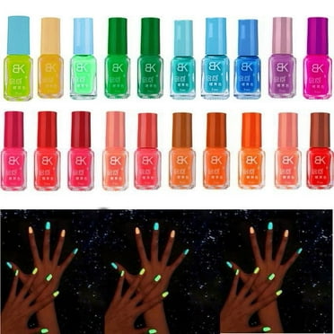 LEHOZIHEQ Glows in The Dark Gel Nail Polish Set, 20 colors Holiday Colors Luminous Neon Nail Gel Polish Set Soak off UV/LED Glow Effect Nail Polish for DIY Nail Art Design Holiday Gifts for Women