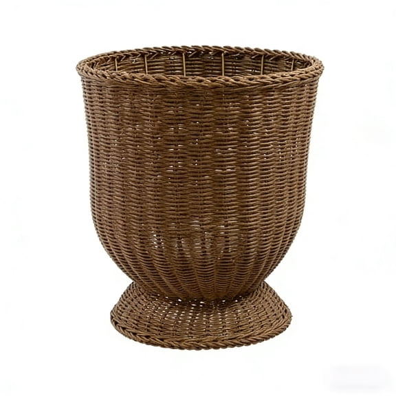 LEHOZIHEQ Goblet Planter, Handwoven Boho Wicker Basket,Woven Decorative Storage Basket and Planter for Porch Patio Backyard Home Garden