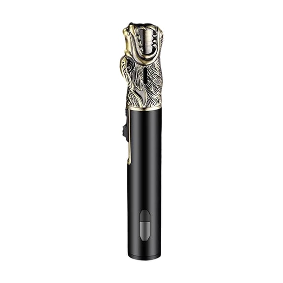 LEHOZIHEQ Hand Metal Butane Torch, Gas Refillable, Adjustable High Jet Flame, Blow Lighter Torch for Camping, Fire, Grill Charcoal (Butane Not Included)