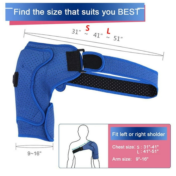 LEHOZIHEQ Heated Shoulder Support Brace, Cordless Shoulder Heating Pad, for Frozen Shoulder Rotator Cuff Pain Relief