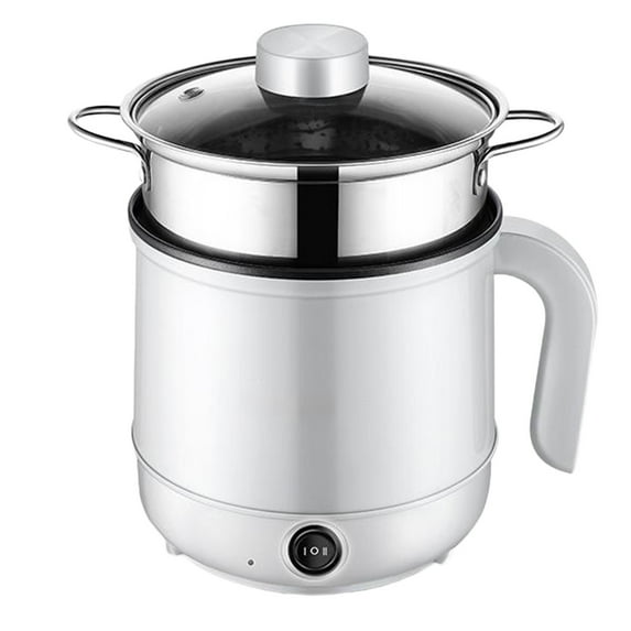 LEHOZIHEQ Hot Pot Electric With Steamer, Rapid Ramen Cooker, 1.7L Non-Stick Rapid Noodle Cooker, for Pasta, Noodles, Egg, Soup