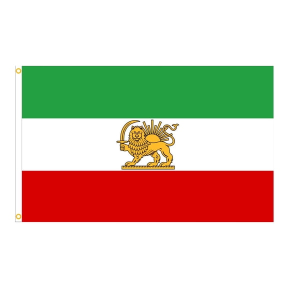 LEHOZIHEQ Iran Flag, Old Iranian Lion and Sun Persian Flags with Brass Grommets, Vivid Color Double Stitched Durable Polyester Indoor Outdoor 2x3FT