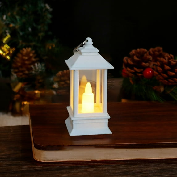 LEHOZIHEQ Lantern, Hanging Glass Panes Lantern, Decorative Hanging Small Vintage Lantern Centerpiece Battery Powered for Wedding Table