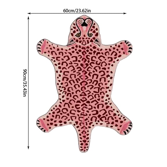 LEHOZIHEQ Leopard Shaped Animals Bath Mat, Decor Aesthetic Plush Shower Rugs, Animals Printed Absorbent Bathtub Playroom Bathroom Shower Rugs