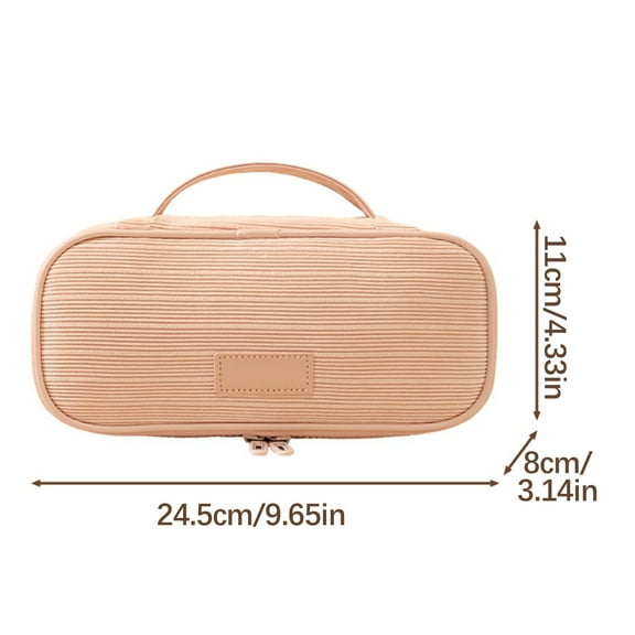 LEHOZIHEQ Travel Makeup Bag, Soft Travel Portable Cosmetic Pouch, Portable Make up Bags with Handle, for Makeup Brushes