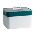 thumbnail image 1 of LEHOZIHEQ Medicine Organizer Box with Handle, Plastic Medicine Container with Tray First Aid Box Empty, Thickened Medicine Storage Organizer, 1 of 6