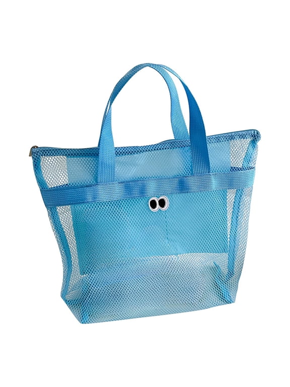 Mesh Beach Bag, Large Beach Tote Pocket, Toys Pool Bag for Family Travel Vacation Cruise Essentials