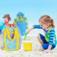 thumbnail image 1 of LEHOZIHEQ Mesh Beach Bag, Tote Durable Sand Away Drawstring Beach Backpack Swim and Pool Toys Balls Storage Bags Packs, Toy Not Included, 1 of 6