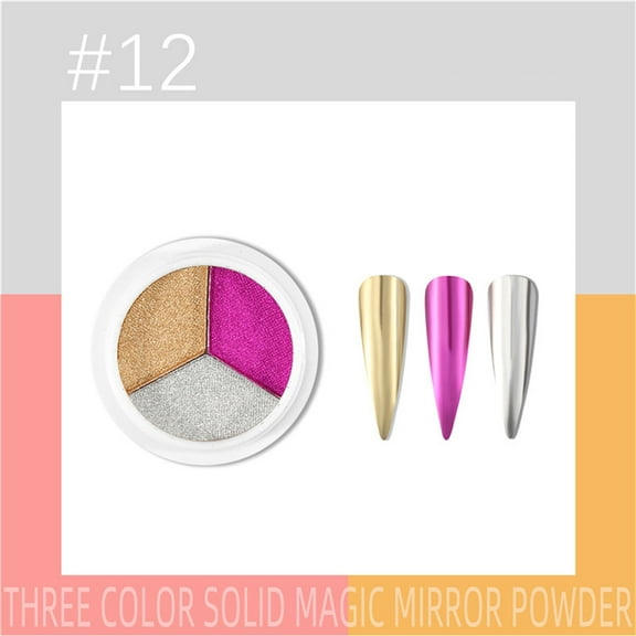 LEHOZIHEQ Mirror Super Bright Titanium Powder Nail Mirror Powder 12 Color
