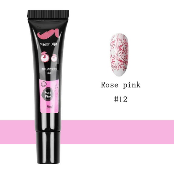 LEHOZIHEQ Nail Stamping Gel Polish, 11 Colors Stamping Polish Red Black White Purple Blue Silver Soak Off Printed Gel UV Nail Polish Gel for Nail Stamp Plate Stamper DIY Nail Art Design