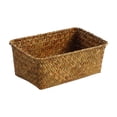 thumbnail image 1 of LEHOZIHEQ Natural Wicker Basket, Rectangular Handwoven Seagrass Basket, Storage Bins Home Organizer Bins, for Shelf Wardrobe Desktop Home Decor, 1 of 6