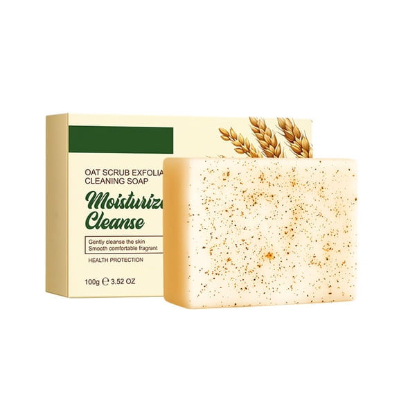 LEHOZIHEQ Oatmeal Cleansing Soap Bars, All Natural, Exfoliating & Energizing - Moisturizing, Revitalizing & Gentle On Skin - Aromatherapuetuic Plant Extracts, Essential Oils