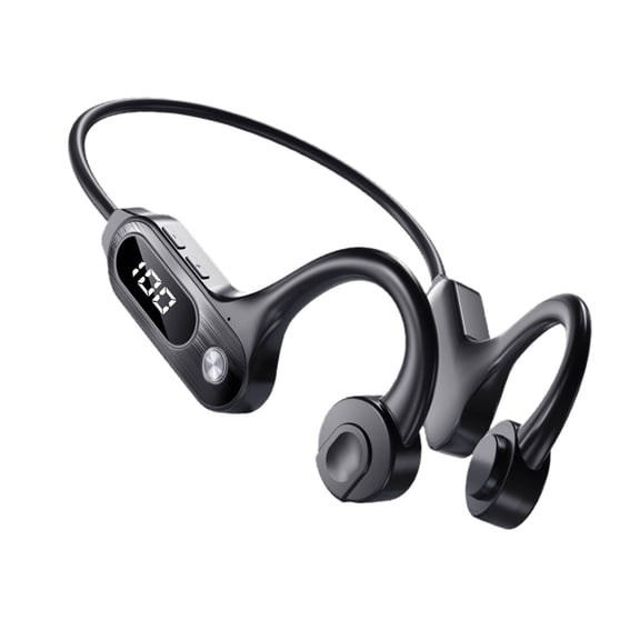 LEHOZIHEQ Open Ear Headphones, Bluetooth 5.3 Sports Headset with Digital Display, Support TF Card Playback, Built-in Mic for Running, Driving