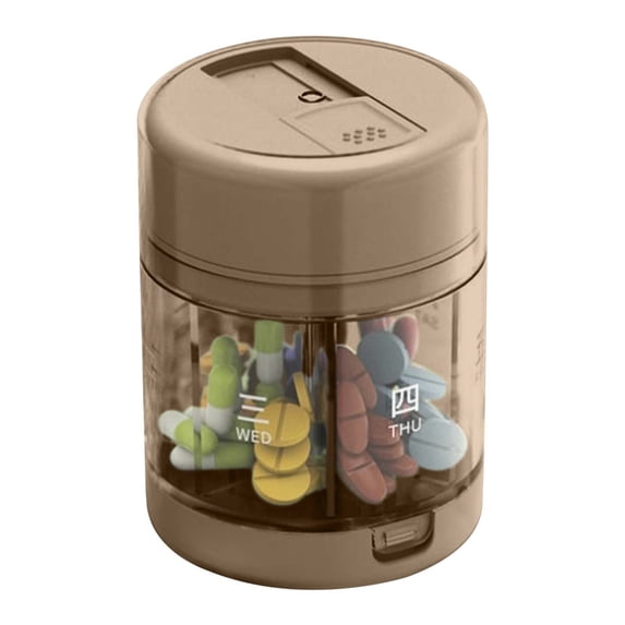LEHOZIHEQ Pill Bottle Organizer, Pill Dispenser Supplement Container, 7 Large Compartments, Anti-Mixing Design, BPA-Free