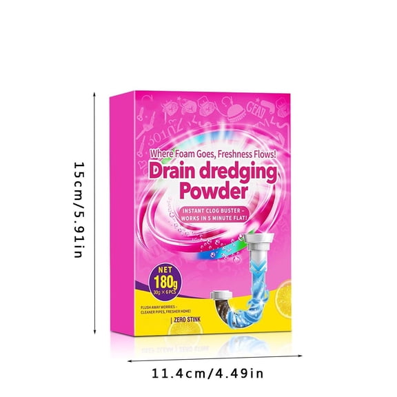 LEHOZIHEQ Pipe Dredge, Powerful Foaming Sink & Drain Cleaner Powder for Kitchen, Toilet & Pipeline Cleaning, Fast-Acting Clog Remover