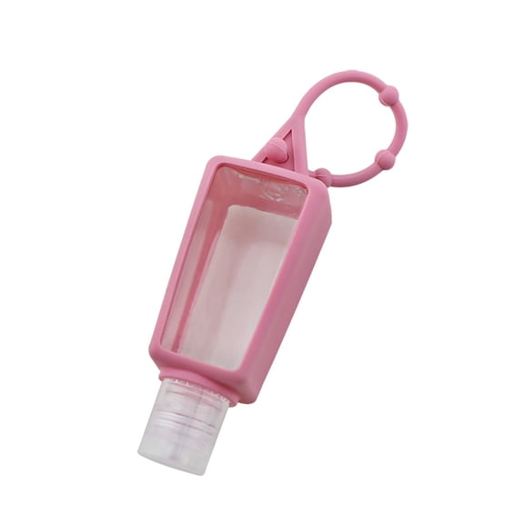 LEHOZIHEQ Plastic Clear Bottles, Refillable Empty Squeeze Containers, Leakproof Flip Cap Keychain Bottles Hand Sanitizer Holder