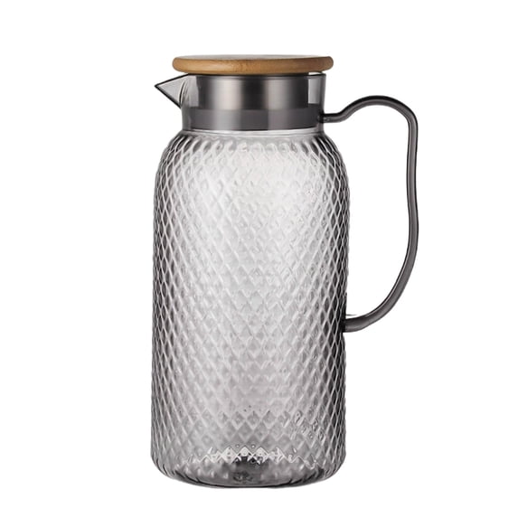 LEHOZIHEQ Plastic Pitcher, Clear Iced Water Jug with Lid, Heat Resistant Tea Pitcher for Lemonade, Juice, Milk, Cold or Hot Beverage