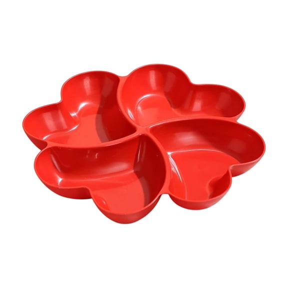LEHOZIHEQ Plastic Snack Serving Tray, 4 Sectional Round Plastic Condiment Appetizer Tray, for Snack, Nuts, Candy, Dried Fruit, Veggies