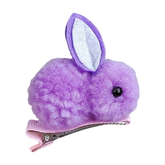 LEHOZIHEQ Plush Bunny Hair Clips, Cute Rabbit Hair Claws for Women, Girls Mini Hairpins for Thin Hair, Easter Hairpin Set