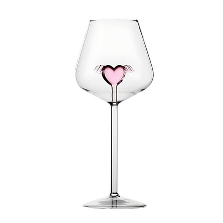 LEHOZIHEQ Red Wine Glasses, Romantic Heart Shaped Wine Glasses Creative Cocktail Drinking Glasses, for Wedding Valentine Partys