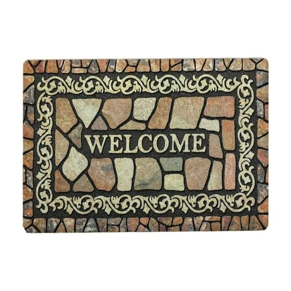 LEHOZIHEQ Retro Door Mat, Welcome Doormat Decorative Home Floor Mat, Non Slip Rubber Back and Strong Water Absorption for Outdoor Indoor Entrance Decor
