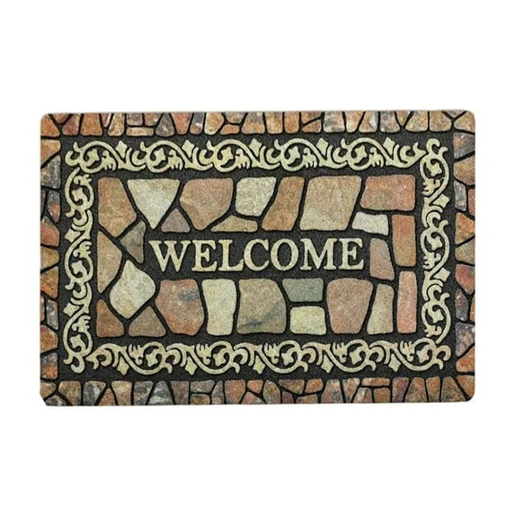 LEHOZIHEQ Retro Door Mat, Welcome Doormat Decorative Home Floor Mat, Non Slip Rubber Back and Strong Water Absorption for Outdoor Indoor Entrance Decor