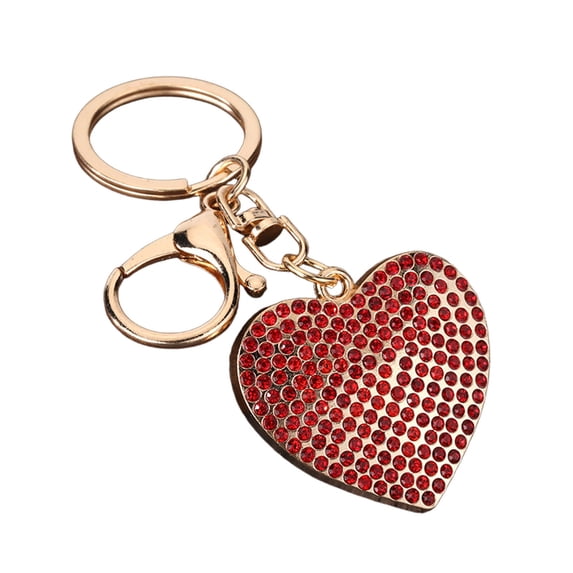 LEHOZIHEQ Rhinestone Heart Shape Keychains, Glittery Heart Tassel Keychains, Key Rings for Women Girls