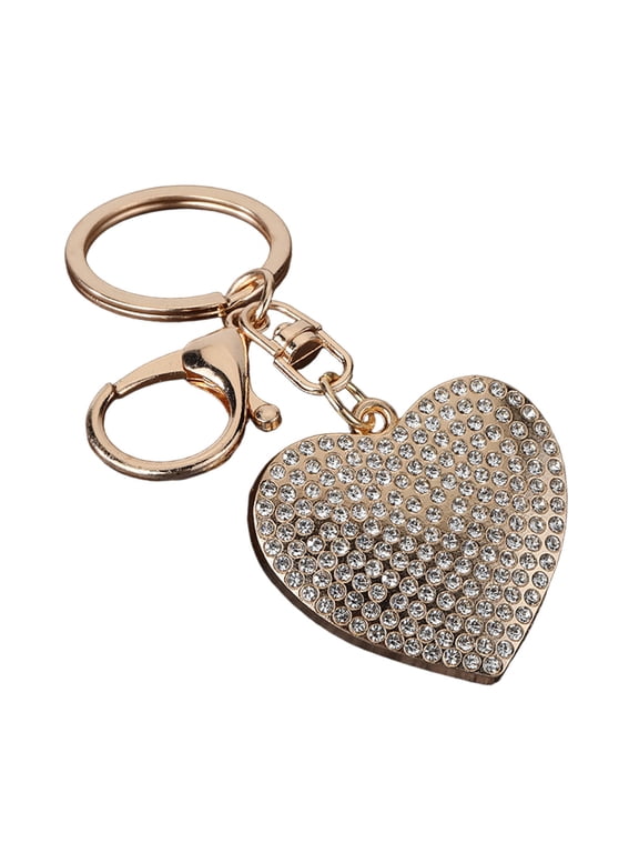Rhinestone Heart Shape Keychains, Glittery Heart Tassel Keychains, Key Rings for Women Girls