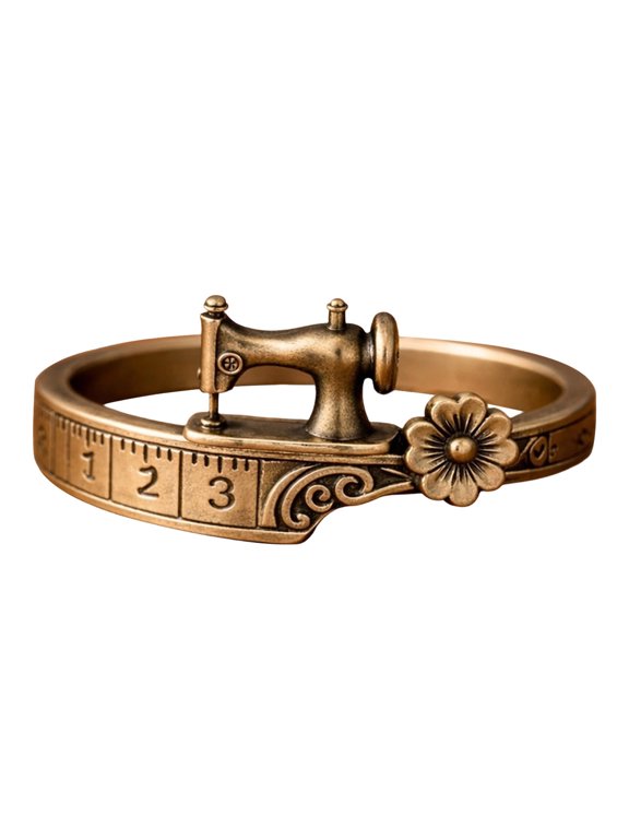 Sewing Machine Ring, Metal Alloy Adjustable Quilter Themed Retro Craft Ring, for Sewing Lovers Mother's Day Accessories