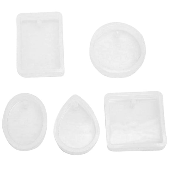 LEHOZIHEQ Silicone Molds for Resin, Resin Keychain Molds 5PCS, Earring Molds, Pendant Molds, Pet Tag Resin Molds