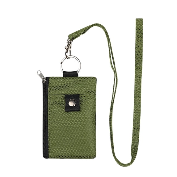 LEHOZIHEQ Small Lanyard Wallet, Minimalist Nylon Zipper Pouch, Travel Neck Wallet with Keychain, for Cards, Cash, Travel, Women, Men
