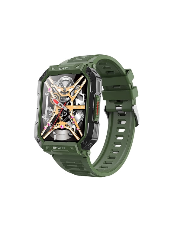 Smart Watch, Rugged Military Bluetooth Call, 2.1" Ultra Large HD Display, AI Voice Assistant, Compatible for Android and iOS