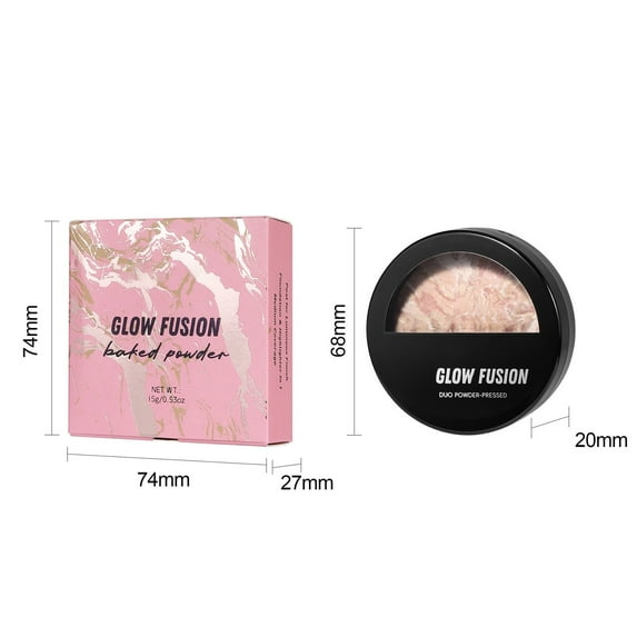 LEHOZIHEQ Soft Focus Powder, Waterproof Translucent Pressed Setting Powder, Oil Control Compact Makeup, Marbleized Baked Foundation Makeup(B)