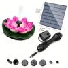 LEHOZIHEQ Solar Power Pump,Water Lily Bird Bath Fountain, Solar Floating Outdoor Water Feature, Artificial Floating Lotus Flowers Brushless Pumps for Fish Pond Garden Patio Aquarium and Outdoor Pool