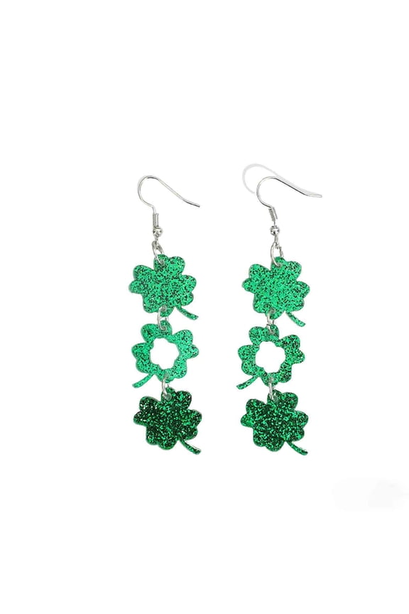 St Patricks Day Clover Earrings, Hollow Clover Ear Ornaments, For Irish Festival Party Celebration Daily Casual Matching Wear