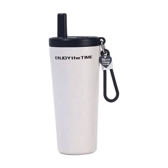 LEHOZIHEQ Stainless Steel Tumbler with Lid and Straw, Insulated Water Bottle Leak Proof for Hot and Cold, Portable Travel Coffee Mug, Reusable Coffee Cup for Women 520ml