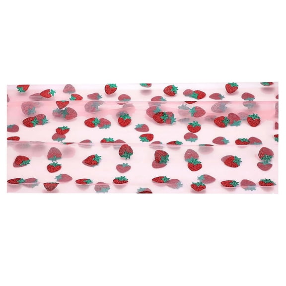 LEHOZIHEQ Strawberry Pattern Mesh Gauze Fabric, Soft Breathable Printed Gauze, For Clothing Making, Handmade Crafts And Shooting Scene Decoration