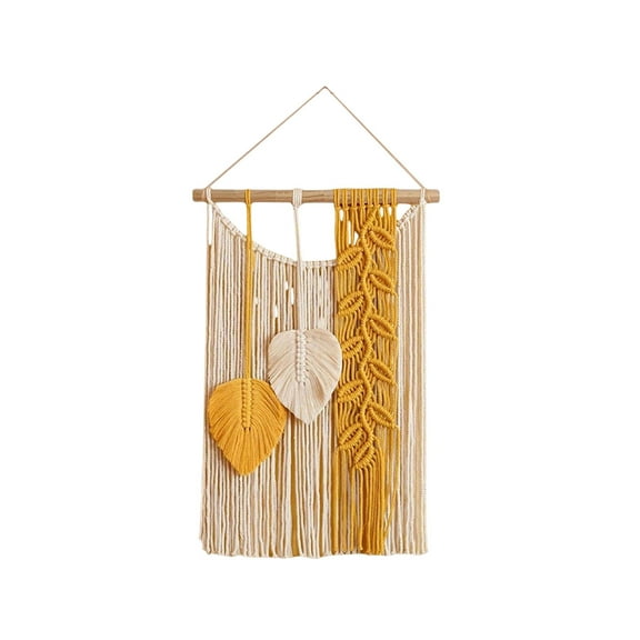 LEHOZIHEQ Tapestry, Boho Chic Home Decor Modern Handmade Leaf Feather Tapestry, for Living Room Office Home Decor Wall Decoration