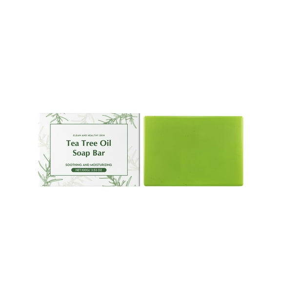 LEHOZIHEQ Tea Tree Soap, Handmade Soap Bar for Face and Body, Cold Process, Soothing Hydrating Body Wash for Clear Healthy Skin Deeply Cleansing.