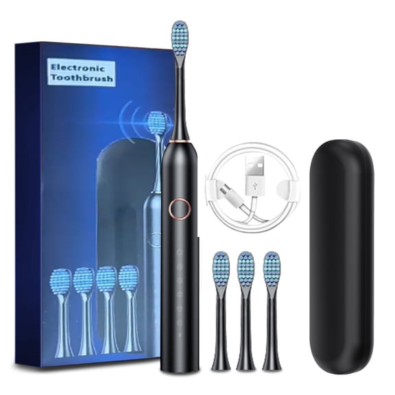 LEHOZIHEQ Toothbrush- Toothbrush With 4 Brush Heads With Travel Case- 6 Cleaning Modes- IPX7 Water Proofing-Newly Upgraded Toothbrush- Longer