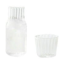 LEHOZIHEQ Transparent Carafe with Cup, Bedside Water Carafe and Glass Set, Bedside Carafe Juice Water Pitcher, Carafe Glassware Drinking Glass