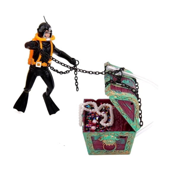 LEHOZIHEQ Treasure Fish Tank Decoration, Aquarium Ornament Creative Undersea, Fish Tank Decoration Treasure Hunting Frogman Fish Tank Landscaping