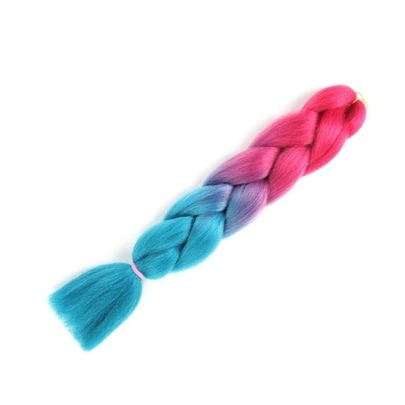 LEHOZIHEQ Two Color Big Braid, 24 Inch Braiding Hair Extensions High Temperature Synthetic Fibre, Pre Stretched Braiding Hair For Women