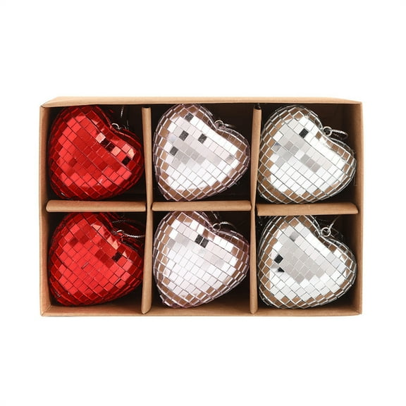 LEHOZIHEQ Valentine's Day Decorate, Heart Shaped Disco Balls, Handmade Gifts Mirror Ball for Decor, Room, Garden, Mirror Retro Reflective Disco Ball