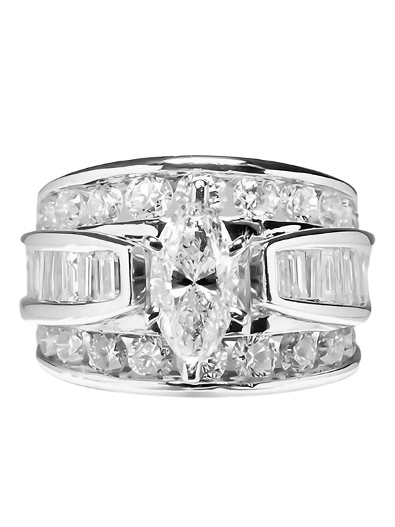 Wedding Ring, for Him and Her Women Men Titanium Stainless Steel Bands Cz Rings