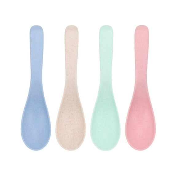 LEHOZIHEQ Wheat Straw Spoon, Portable Reusable Soup Spoon, for Quick and Easy Meals, Dishwasher & Microwave Safe for Gift Set (4PCS)