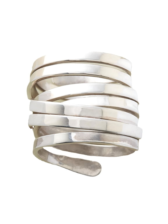 Wire Wrap Ring, Wide Multi Strand Ring, Hypoallergenic, Lead & Nickel Free Jewelry, Artisan Handcrafted Statement Rings for Women